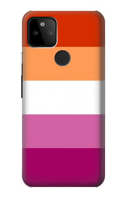 W3887 Lesbian Pride Flag Hülle Schutzhülle Taschen und Leder Flip für Google Pixel 5A 5G