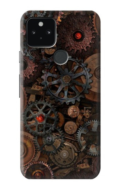 W3884 Steampunk Mechanical Gears Hülle Schutzhülle Taschen und Leder Flip für Google Pixel 5