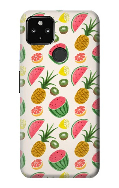 W3883 Fruit Pattern Hülle Schutzhülle Taschen und Leder Flip für Google Pixel 4a 5G