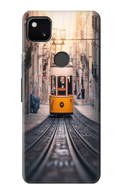 W3867 Trams in Lisbon Hülle Schutzhülle Taschen und Leder Flip für Google Pixel 4a