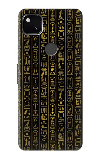 W3869 Ancient Egyptian Hieroglyphic Hülle Schutzhülle Taschen und Leder Flip für Google Pixel 4a