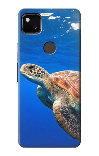 W3898 Sea Turtle Hülle Schutzhülle Taschen und Leder Flip für Google Pixel 4a