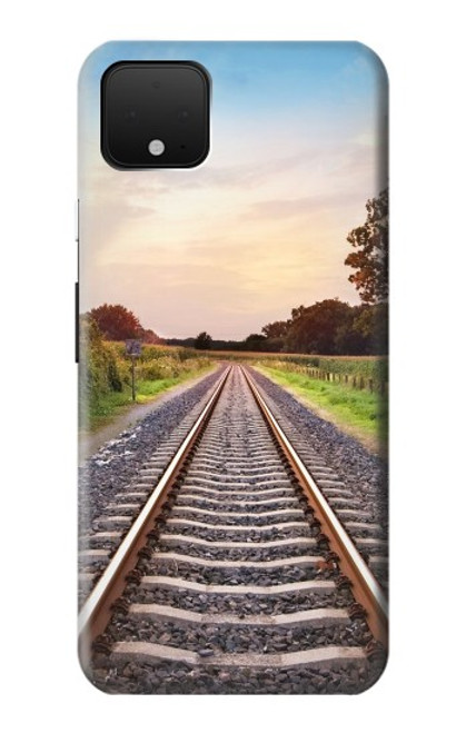 W3866 Railway Straight Train Track Hülle Schutzhülle Taschen und Leder Flip für Google Pixel 4