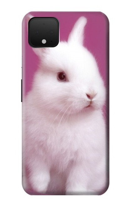 W3870 Cute Baby Bunny Hülle Schutzhülle Taschen und Leder Flip für Google Pixel 4