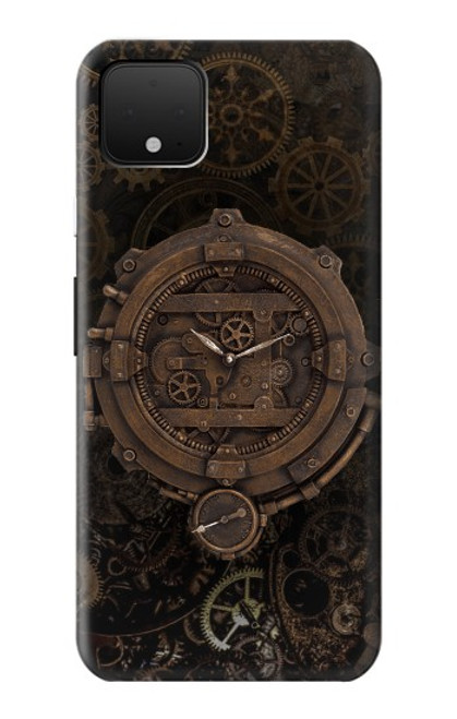 W3902 Steampunk Clock Gear Hülle Schutzhülle Taschen und Leder Flip für Google Pixel 4