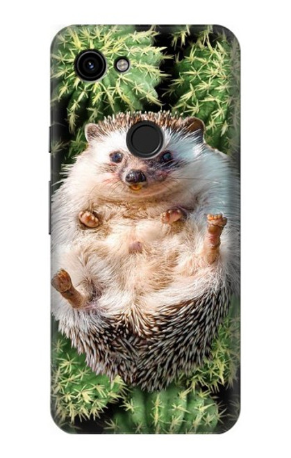 W3863 Pygmy Hedgehog Dwarf Hedgehog Paint Hülle Schutzhülle Taschen und Leder Flip für Google Pixel 3a