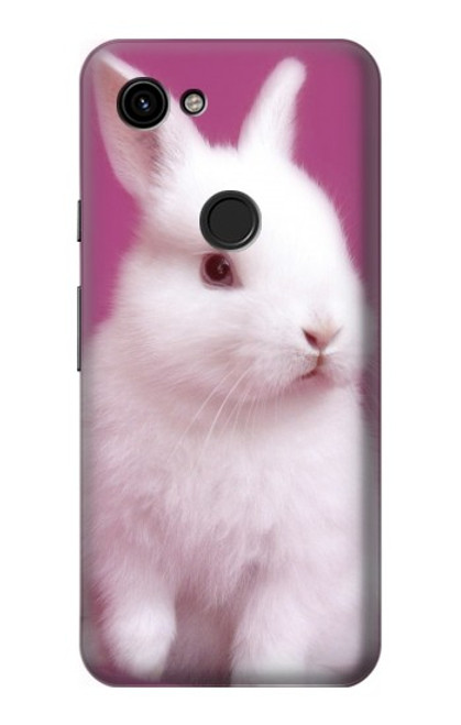 W3870 Cute Baby Bunny Hülle Schutzhülle Taschen und Leder Flip für Google Pixel 3a