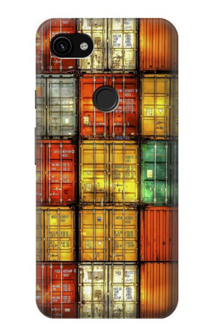 W3861 Colorful Container Block Hülle Schutzhülle Taschen und Leder Flip für Google Pixel 3a XL