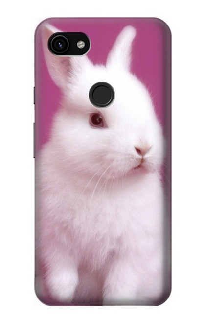 W3870 Cute Baby Bunny Hülle Schutzhülle Taschen und Leder Flip für Google Pixel 3a XL