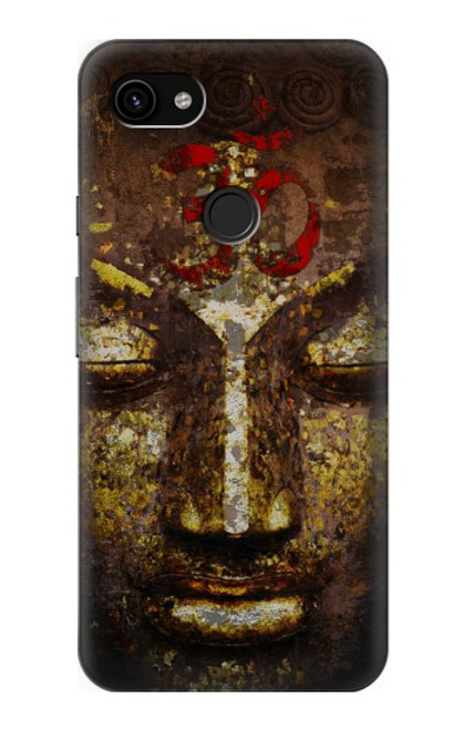 W3874 Buddha Face Ohm Symbol Hülle Schutzhülle Taschen und Leder Flip für Google Pixel 3a XL