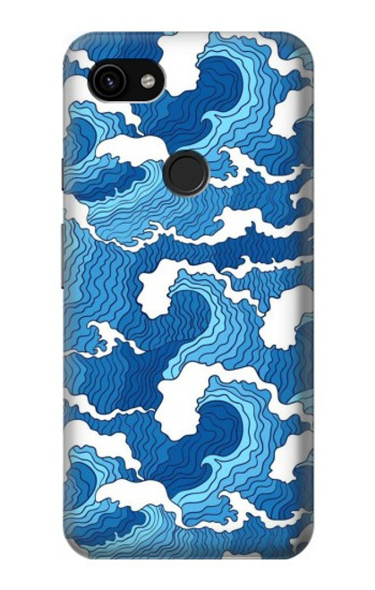 W3901 Aesthetic Storm Ocean Waves Hülle Schutzhülle Taschen und Leder Flip für Google Pixel 3a XL