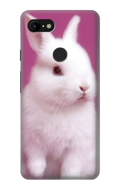 W3870 Cute Baby Bunny Hülle Schutzhülle Taschen und Leder Flip für Google Pixel 3 XL