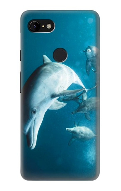 W3878 Dolphin Hülle Schutzhülle Taschen und Leder Flip für Google Pixel 3 XL