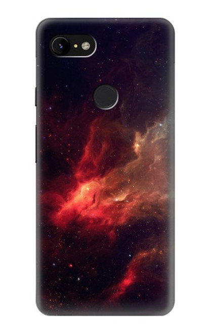 W3897 Red Nebula Space Hülle Schutzhülle Taschen und Leder Flip für Google Pixel 3 XL