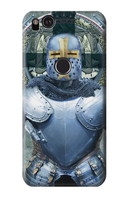 W3864 Medieval Templar Heavy Armor Knight Hülle Schutzhülle Taschen und Leder Flip für Google Pixel 2
