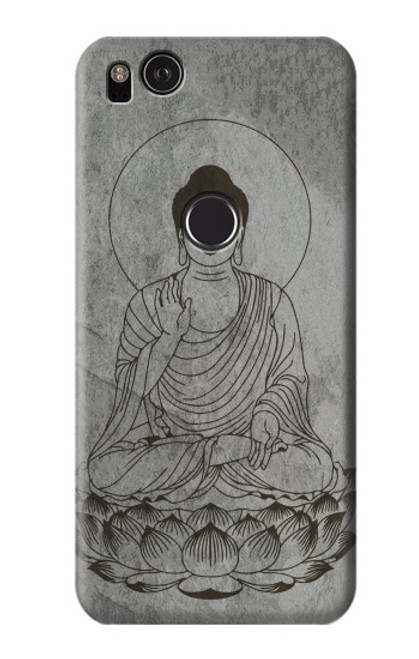 W3873 Buddha Line Art Hülle Schutzhülle Taschen und Leder Flip für Google Pixel 2