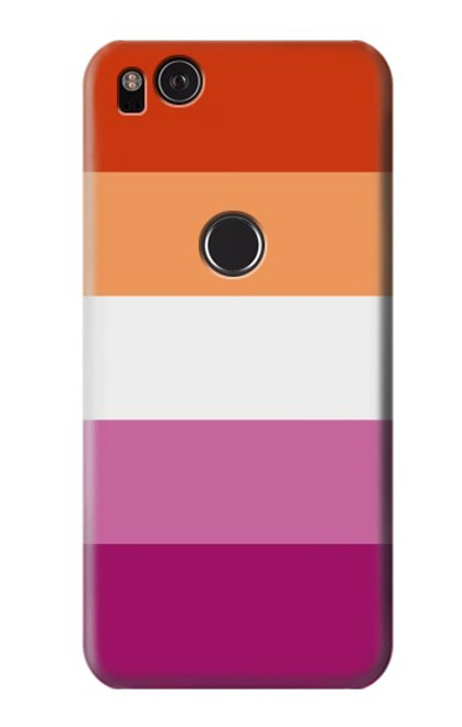 W3887 Lesbian Pride Flag Hülle Schutzhülle Taschen und Leder Flip für Google Pixel 2