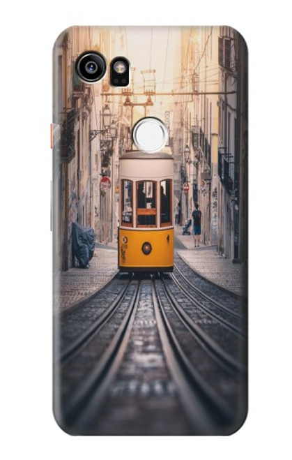 W3867 Trams in Lisbon Hülle Schutzhülle Taschen und Leder Flip für Google Pixel 2 XL