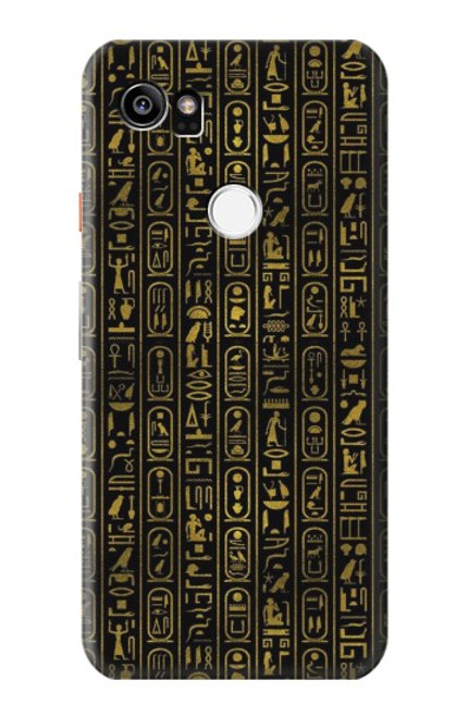 W3869 Ancient Egyptian Hieroglyphic Hülle Schutzhülle Taschen und Leder Flip für Google Pixel 2 XL