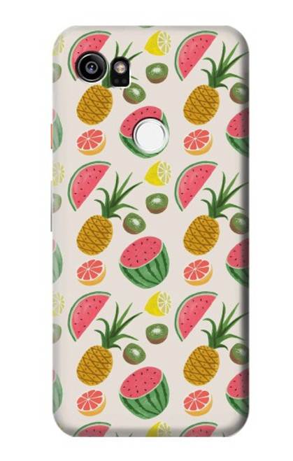 W3883 Fruit Pattern Hülle Schutzhülle Taschen und Leder Flip für Google Pixel 2 XL