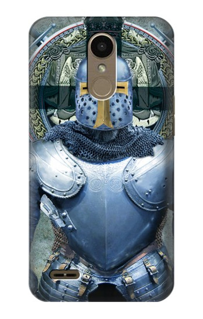 W3864 Medieval Templar Heavy Armor Knight Hülle Schutzhülle Taschen und Leder Flip für LG K10 (2018), LG K30