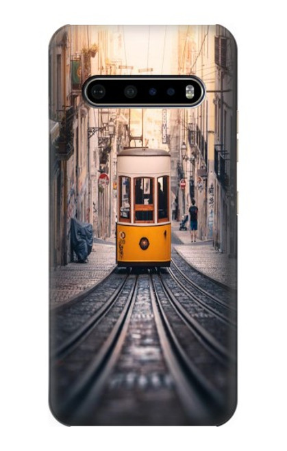 W3867 Trams in Lisbon Hülle Schutzhülle Taschen und Leder Flip für LG V60 ThinQ 5G