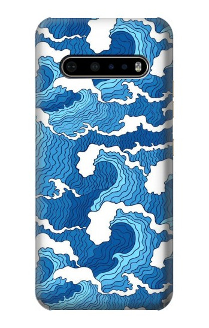 W3901 Aesthetic Storm Ocean Waves Hülle Schutzhülle Taschen und Leder Flip für LG V60 ThinQ 5G