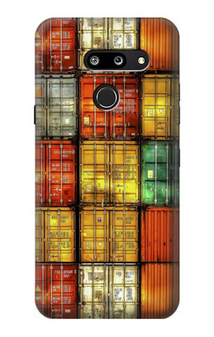 W3861 Colorful Container Block Hülle Schutzhülle Taschen und Leder Flip für LG G8 ThinQ