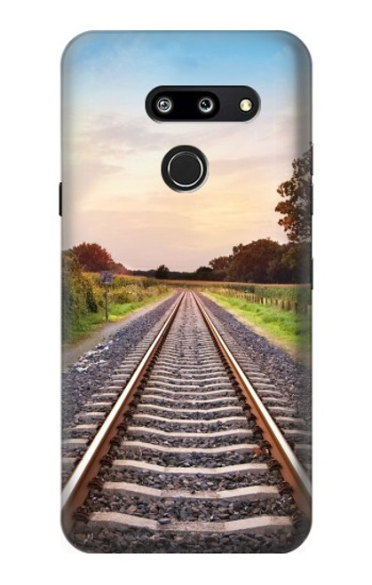 W3866 Railway Straight Train Track Hülle Schutzhülle Taschen und Leder Flip für LG G8 ThinQ