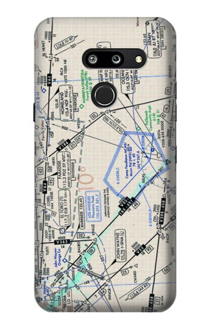 W3882 Flying Enroute Chart Hülle Schutzhülle Taschen und Leder Flip für LG G8 ThinQ