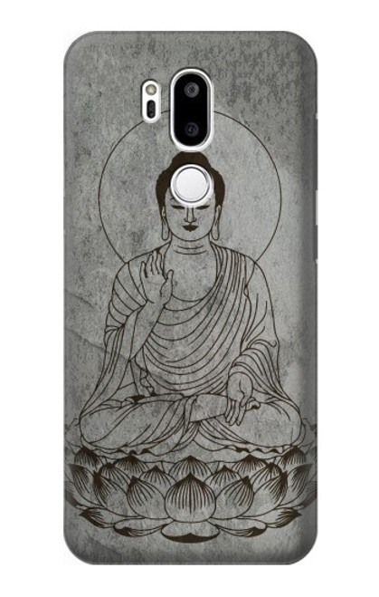 W3873 Buddha Line Art Hülle Schutzhülle Taschen und Leder Flip für LG G7 ThinQ