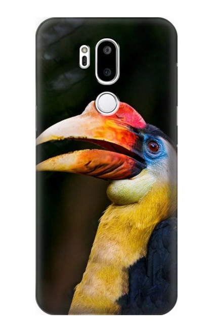 W3876 Colorful Hornbill Hülle Schutzhülle Taschen und Leder Flip für LG G7 ThinQ