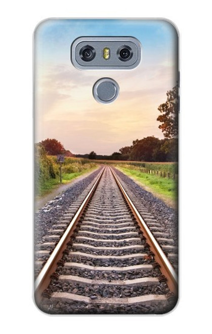 W3866 Railway Straight Train Track Hülle Schutzhülle Taschen und Leder Flip für LG G6