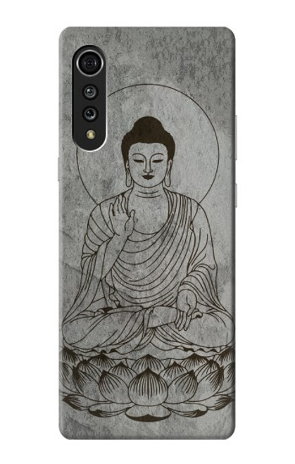 W3873 Buddha Line Art Hülle Schutzhülle Taschen und Leder Flip für LG Velvet