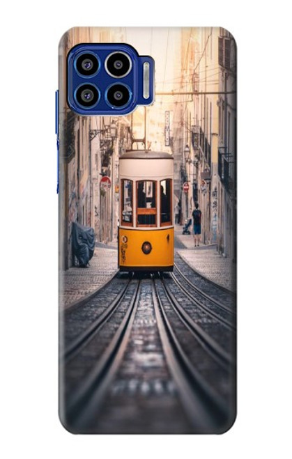 W3867 Trams in Lisbon Hülle Schutzhülle Taschen und Leder Flip für Motorola One 5G