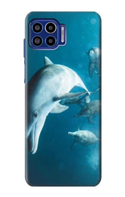 W3878 Dolphin Hülle Schutzhülle Taschen und Leder Flip für Motorola One 5G