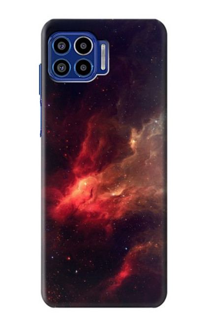 W3897 Red Nebula Space Hülle Schutzhülle Taschen und Leder Flip für Motorola One 5G