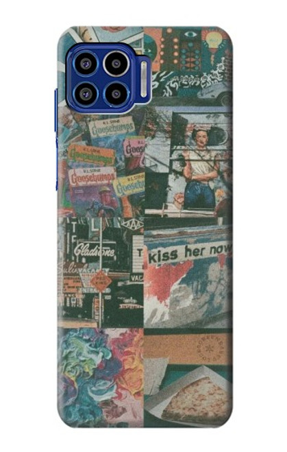 W3909 Vintage Poster Hülle Schutzhülle Taschen und Leder Flip für Motorola One 5G