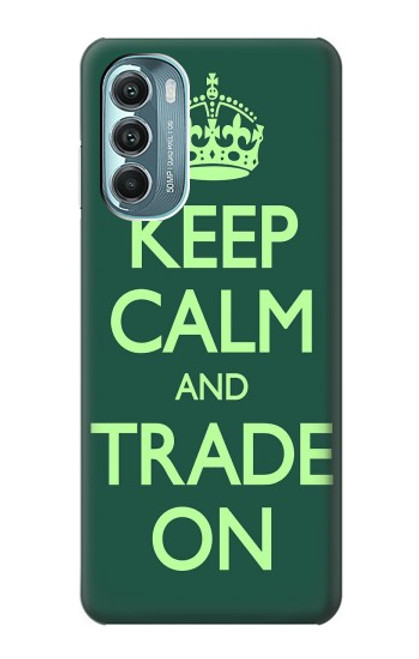 W3862 Keep Calm and Trade On Hülle Schutzhülle Taschen und Leder Flip für Motorola Moto G Stylus 5G (2022)