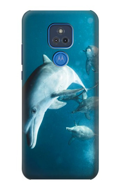 W3878 Dolphin Hülle Schutzhülle Taschen und Leder Flip für Motorola Moto G Play (2021)