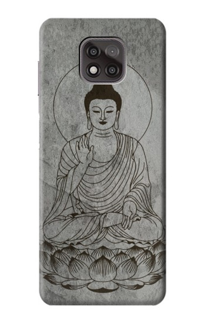 W3873 Buddha Line Art Hülle Schutzhülle Taschen und Leder Flip für Motorola Moto G Power (2021)