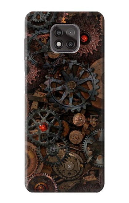 W3884 Steampunk Mechanical Gears Hülle Schutzhülle Taschen und Leder Flip für Motorola Moto G Power (2021)