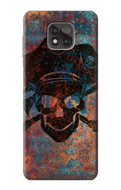 W3895 Pirate Skull Metal Hülle Schutzhülle Taschen und Leder Flip für Motorola Moto G Power (2021)