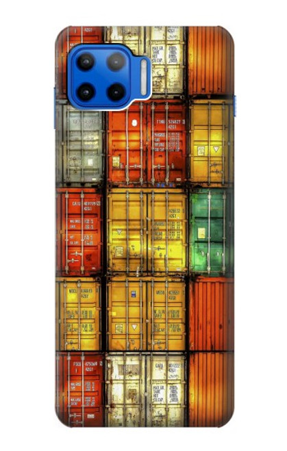 W3861 Colorful Container Block Hülle Schutzhülle Taschen und Leder Flip für Motorola Moto G 5G Plus