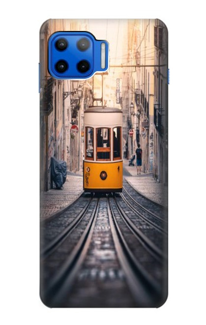 W3867 Trams in Lisbon Hülle Schutzhülle Taschen und Leder Flip für Motorola Moto G 5G Plus