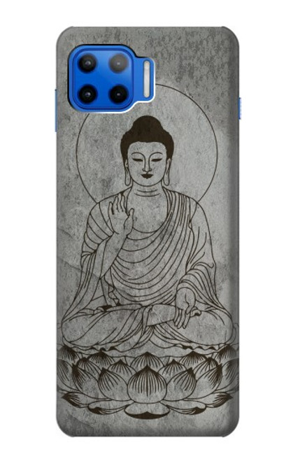 W3873 Buddha Line Art Hülle Schutzhülle Taschen und Leder Flip für Motorola Moto G 5G Plus