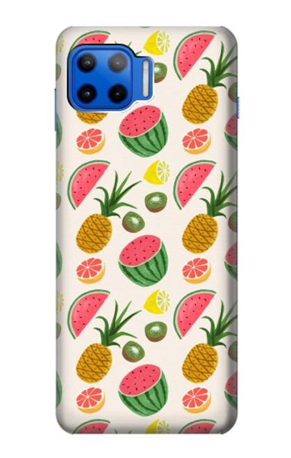 W3883 Fruit Pattern Hülle Schutzhülle Taschen und Leder Flip für Motorola Moto G 5G Plus