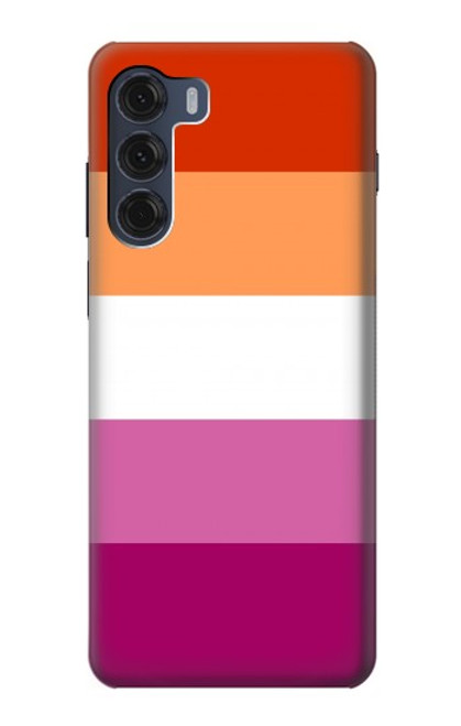 W3887 Lesbian Pride Flag Hülle Schutzhülle Taschen und Leder Flip für Motorola Moto G200 5G
