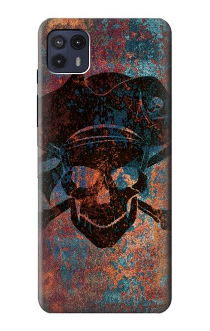 W3895 Pirate Skull Metal Hülle Schutzhülle Taschen und Leder Flip für Motorola Moto G50 5G