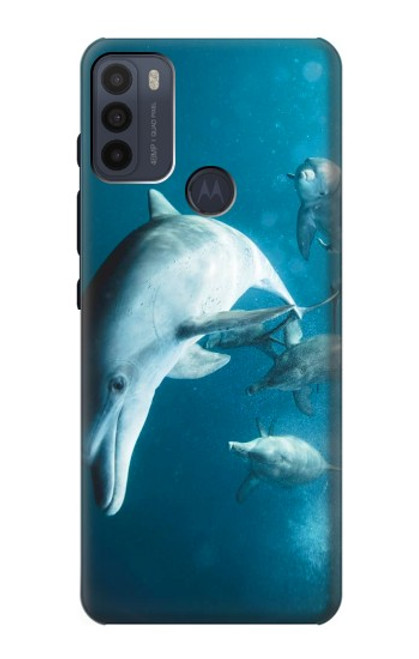 W3878 Dolphin Hülle Schutzhülle Taschen und Leder Flip für Motorola Moto G50